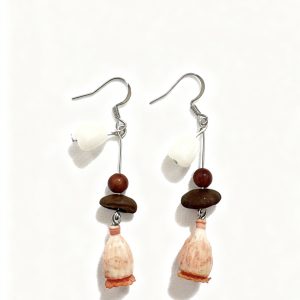 Handmade Earrings — Champagne Poppy · Red Sandalwood · Coffee Bean · White Bodhi